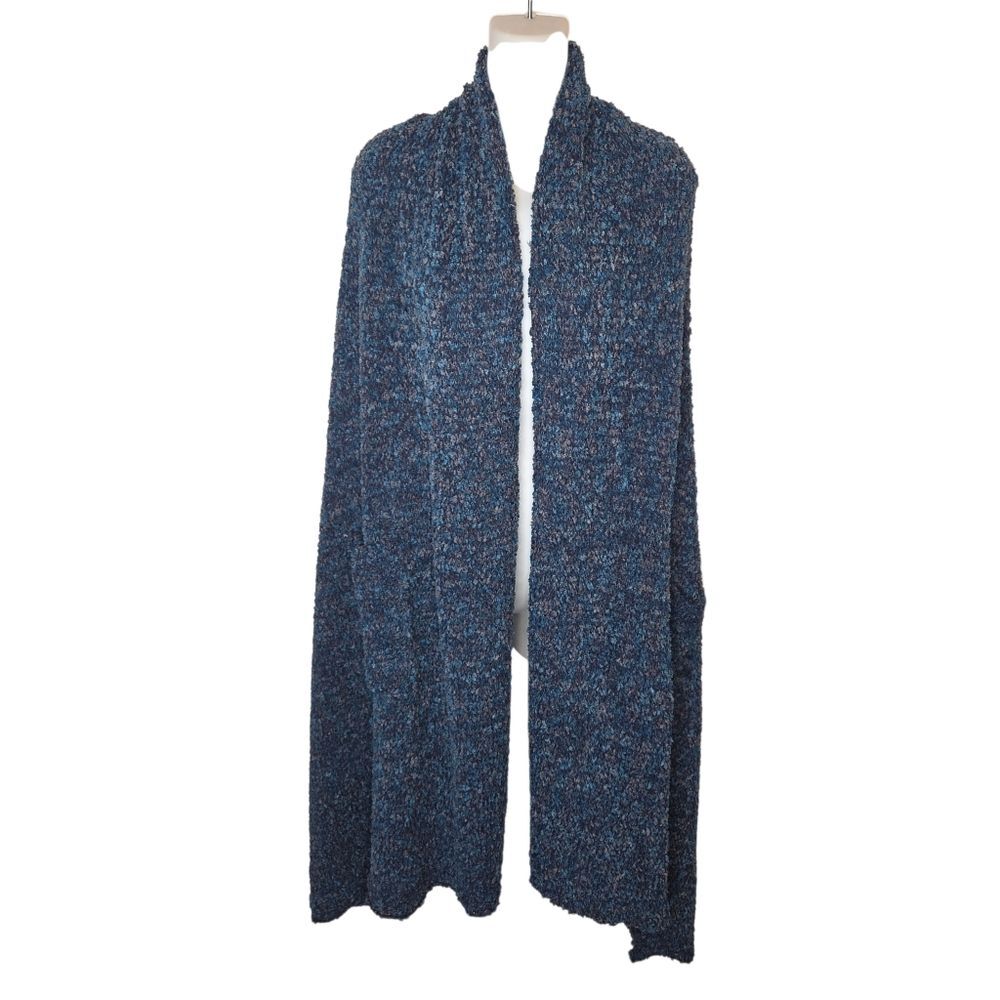 Soft Surroundings Blue Bouclé Textured Pocket Wrap Shawl - One Size